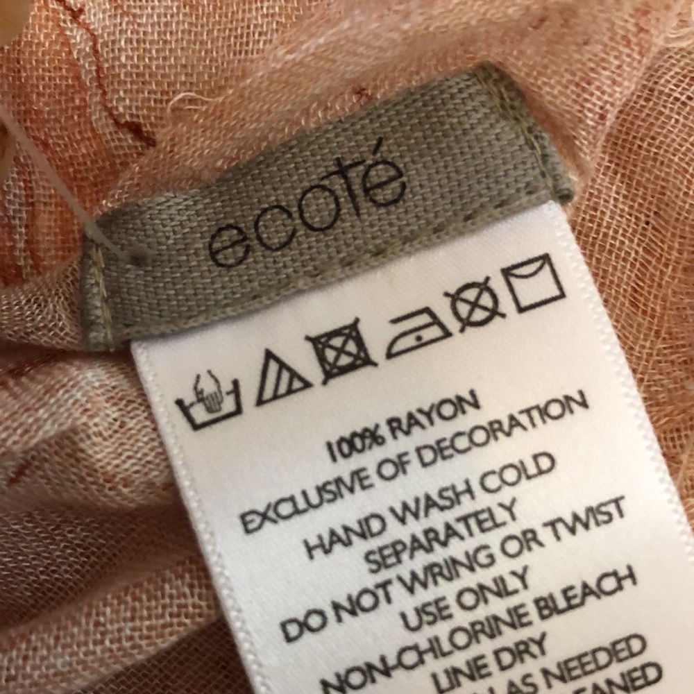 Ecote Long Peachy Abstract Print Lightweight Long… - image 5